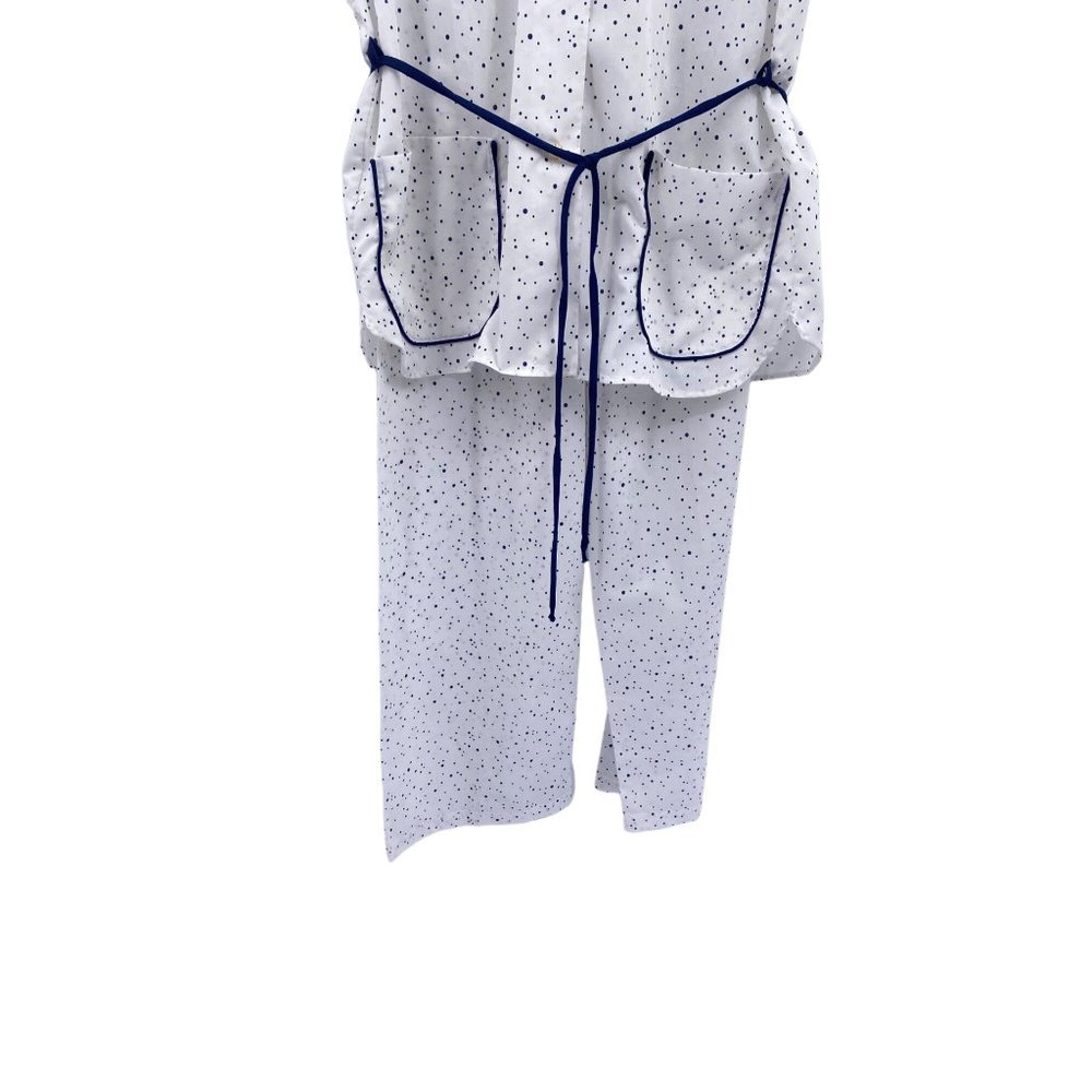 Vintage‎ Mary Jane two piece pajama set size 36 medium white blue polka dot 60s - Picture 3 of 12